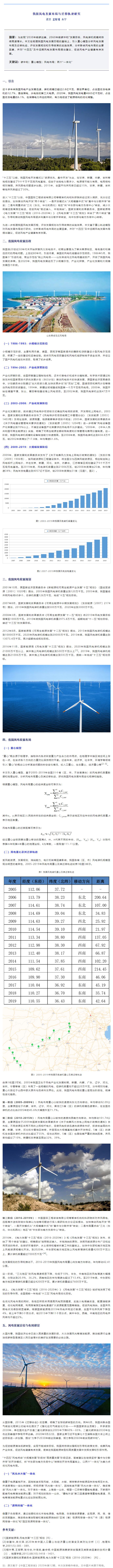 我国风电发展布局与迁移轨迹研究